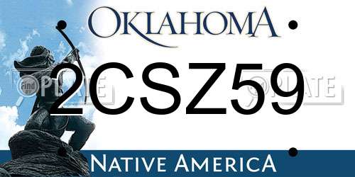 2CSZ59 Oklahoma License Plate
