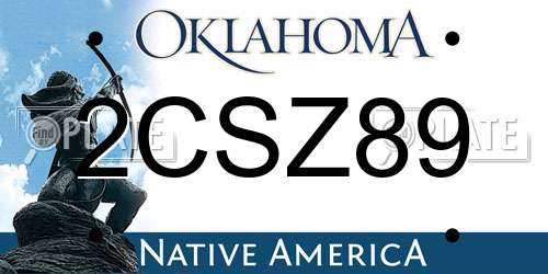 2CSZ89 Oklahoma License Plate