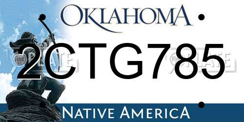 2CTG785 Oklahoma License Plate