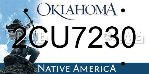 2CU7230 Oklahoma License Plate