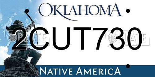 2CUT730 Oklahoma License Plate