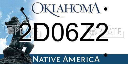 2D06Z2 Oklahoma License Plate