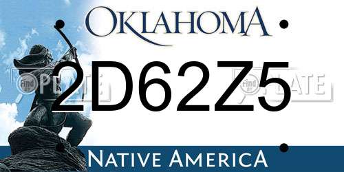 2D62Z5 Oklahoma License Plate