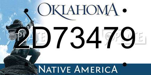 2D73479 Oklahoma License Plate