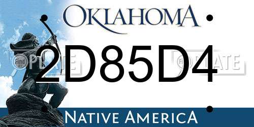2D85D4 Oklahoma License Plate