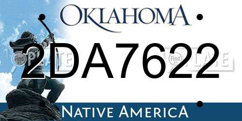 2DA7622 Oklahoma License Plate
