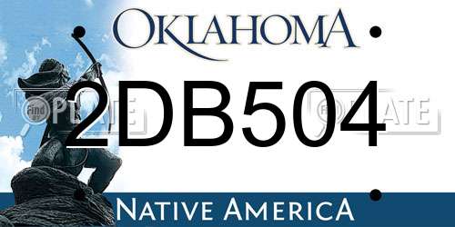 2DB504 Oklahoma License Plate