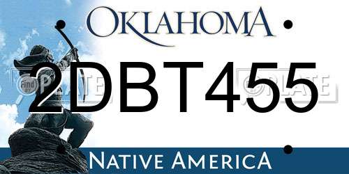2DBT455 Oklahoma License Plate