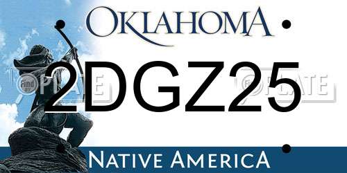 2DGZ25 Oklahoma License Plate