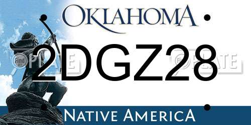 2DGZ28 Oklahoma License Plate