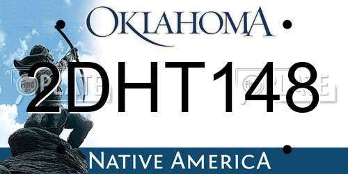 2DHT148 Oklahoma License Plate