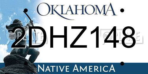 2DHZ148 Oklahoma License Plate