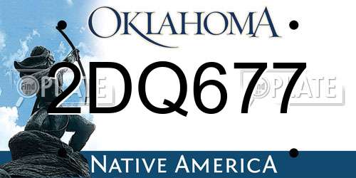 2DQ677 Oklahoma License Plate