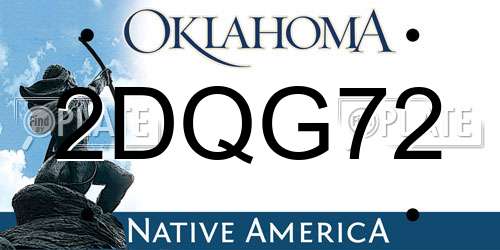 2DQG72 Oklahoma License Plate