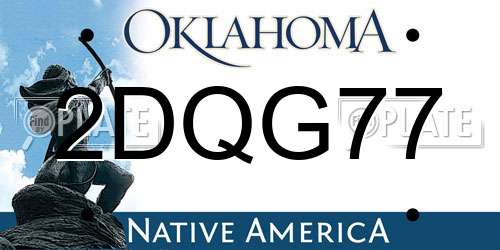 2DQG77 Oklahoma License Plate
