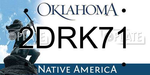 2DRK71 Oklahoma License Plate