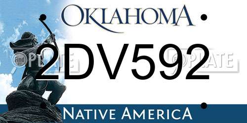 2DV592 Oklahoma License Plate