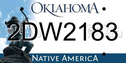 2DW2183 Oklahoma License Plate