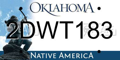2DWT183 Oklahoma License Plate