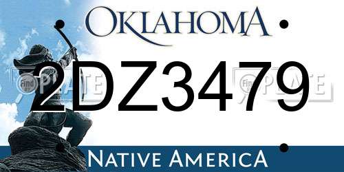 2DZ3479 Oklahoma License Plate