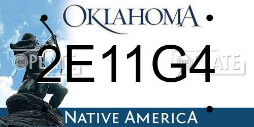2E11G4 Oklahoma License Plate