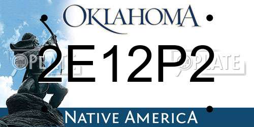2E12P2 Oklahoma License Plate