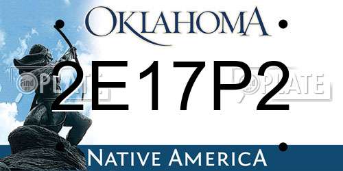 2E17P2 Oklahoma License Plate