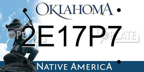 2E17P7 Oklahoma License Plate
