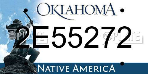 2E55272 Oklahoma License Plate