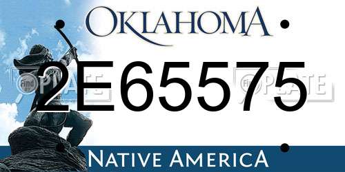 2E65575 Oklahoma License Plate
