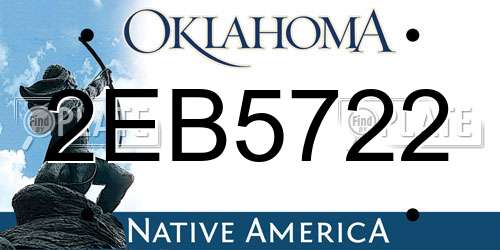 2EB5722 Oklahoma License Plate