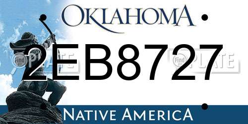 2EB8727 Oklahoma License Plate