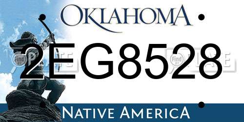 2EG8528 Oklahoma License Plate