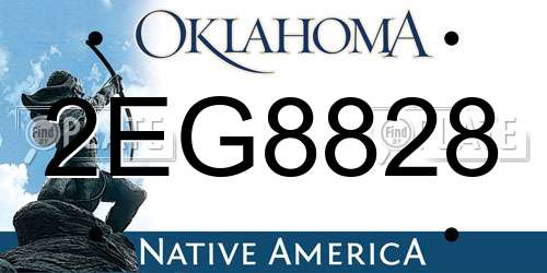 2EG8828 Oklahoma License Plate