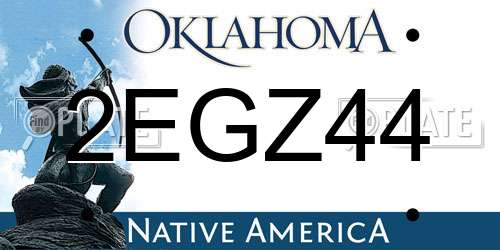 2EGZ44 Oklahoma License Plate