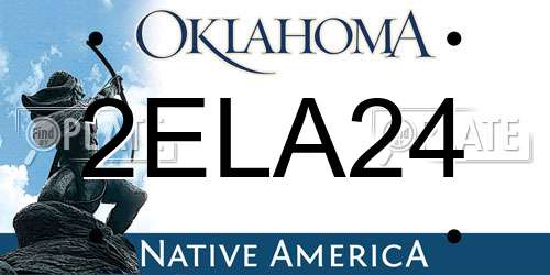 2ELA24 Oklahoma License Plate