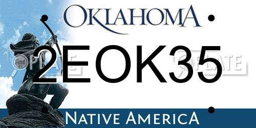 2EOK35 Oklahoma License Plate