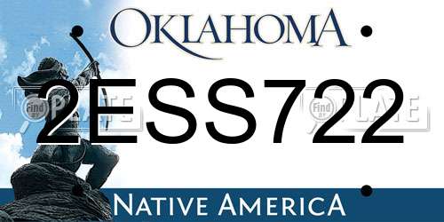 2ESS722 Oklahoma License Plate