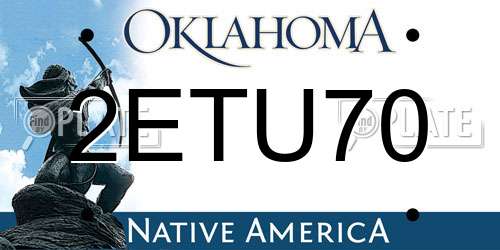 2ETU70 Oklahoma License Plate