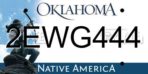 2EWG444 Oklahoma License Plate