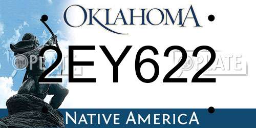2EY622 Oklahoma License Plate