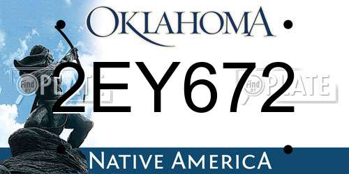 2EY672 Oklahoma License Plate
