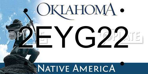 2EYG22 Oklahoma License Plate