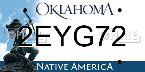 2EYG72 Oklahoma License Plate