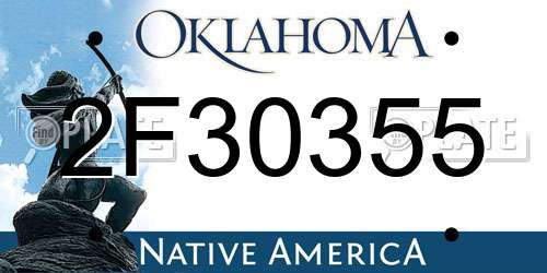 2F30355 Oklahoma License Plate