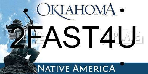 2FAST4U Oklahoma License Plate