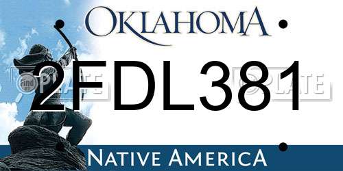 2FDL381 Oklahoma License Plate