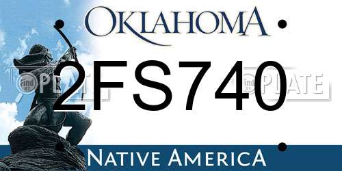 2FS740 Oklahoma License Plate
