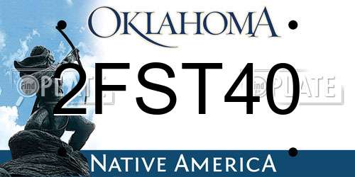 2FST40 Oklahoma License Plate