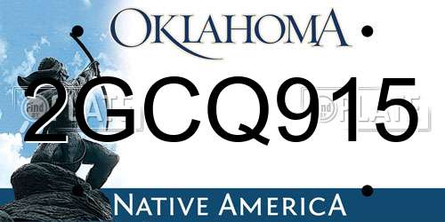 2GCQ915 Oklahoma License Plate